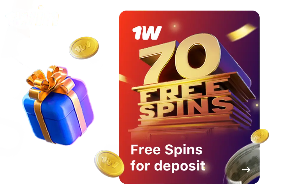 70 free spins for deposit 1win