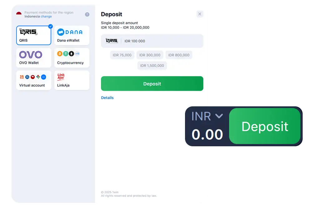 How to Deposit at 1Win Indonesia