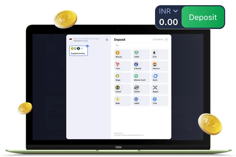 Make the first deposit 1win