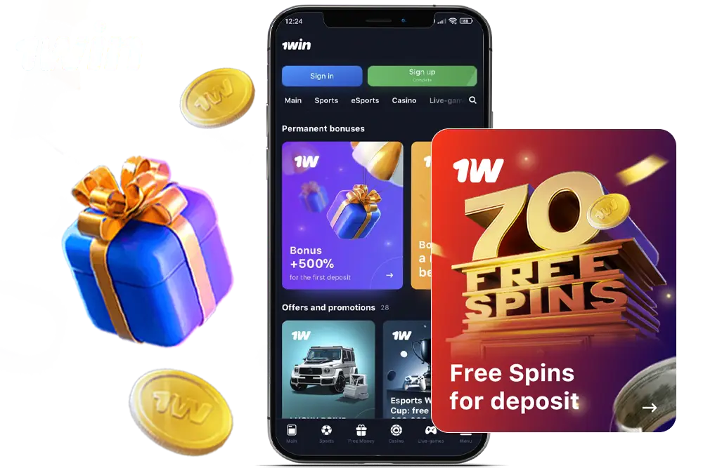 70 free spins 1Win bonus