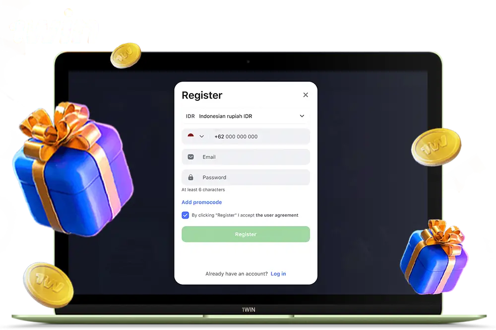 Registration and get a bonus 1win