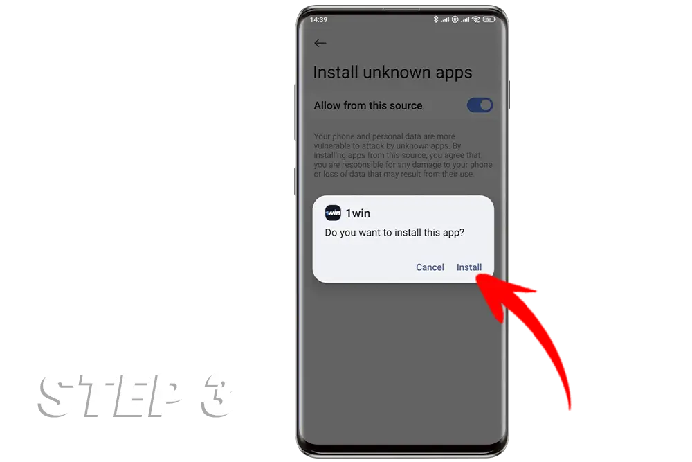 Step 3 Install 1win APK